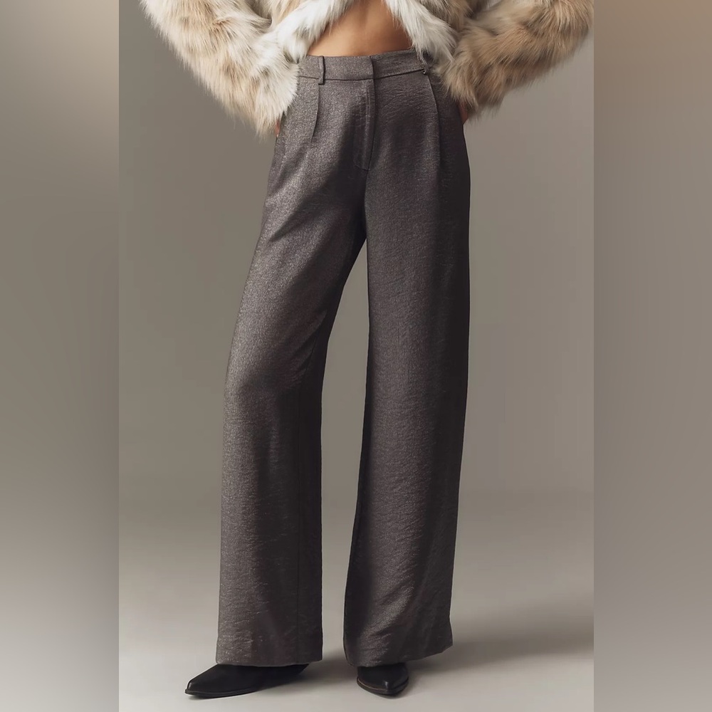 Anthropologie Maeve Shimmered Wide-Leg Trousers